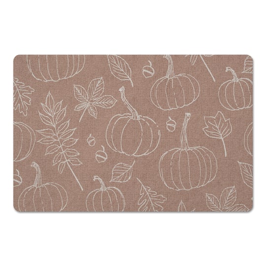 Dusty Rose Fall Pattern Floor Mat